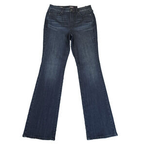 NYDJ‎ Billie Mini Boot Cut Jeans Size 6 LiftxTuck Mid Rise Dark Wash Denim NWT
